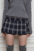 Color Block Pleated High Waist Slit Lined Short Skirt image 1