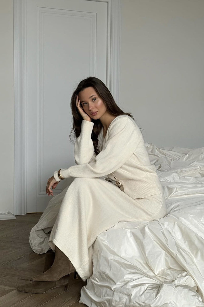 Loose Knit Set with Button Cardigan image 2
