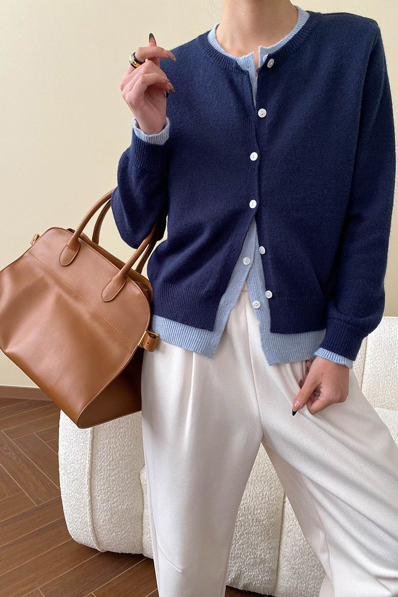 Contrast Panel Layering Cardigan image 16