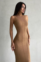 Sleeveless Turtleneck Knit Sweater Dress image 6