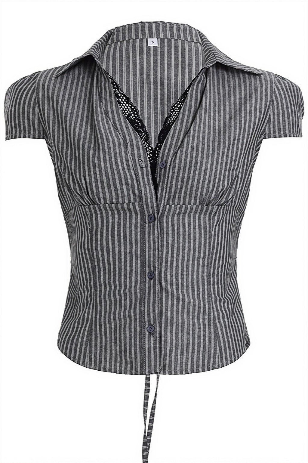 Casual Slim Lace Striped V Neck Blouse image 5