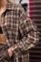 Vintage Plaid Long  Blouse image 3