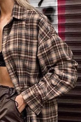 Vintage Plaid Long  Blouse image 3