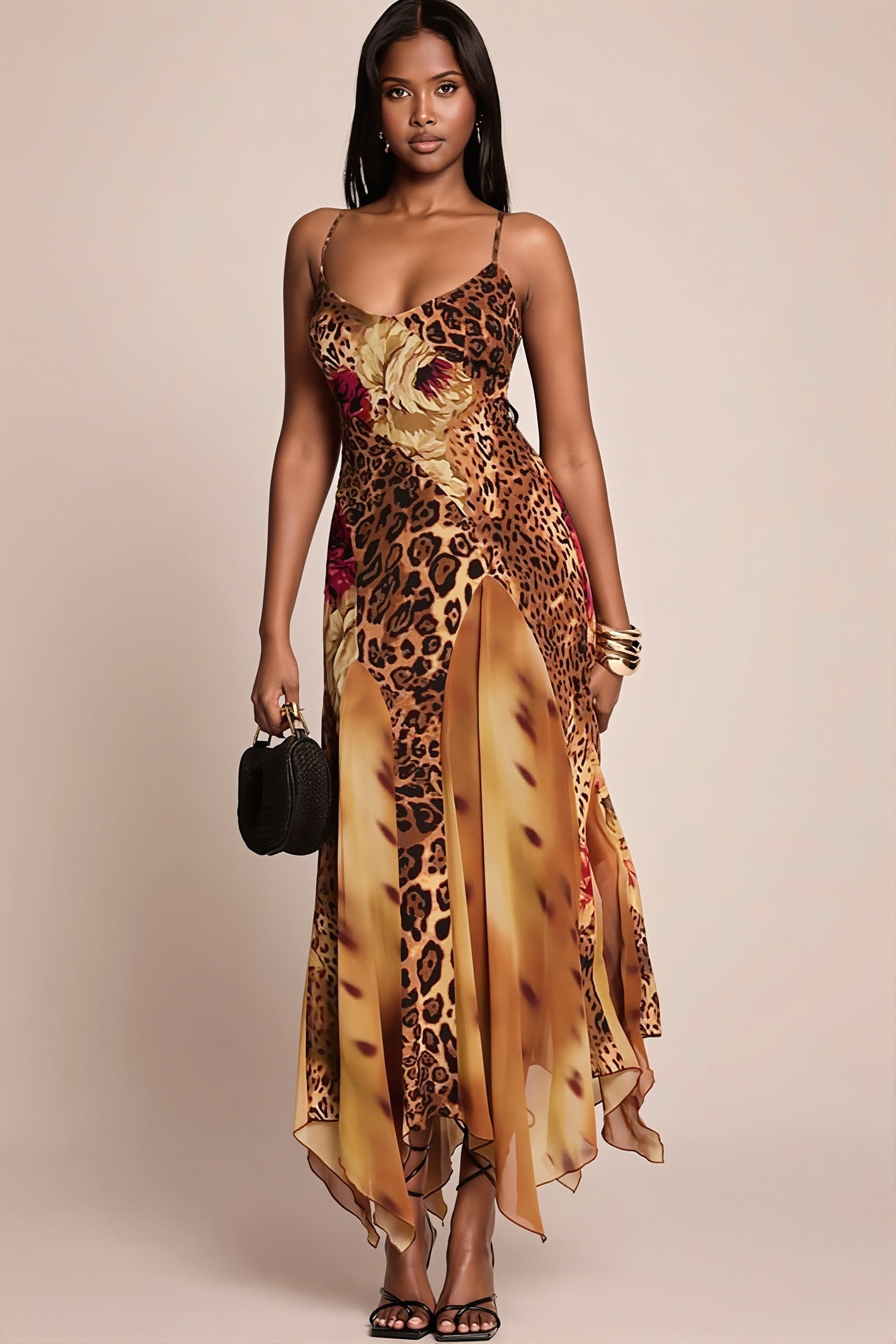 Mesh Splicing Cami Wild Maxi Dress image 2