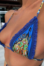 Printed Tie Up Lace Up Two Piece Swim Set image 6