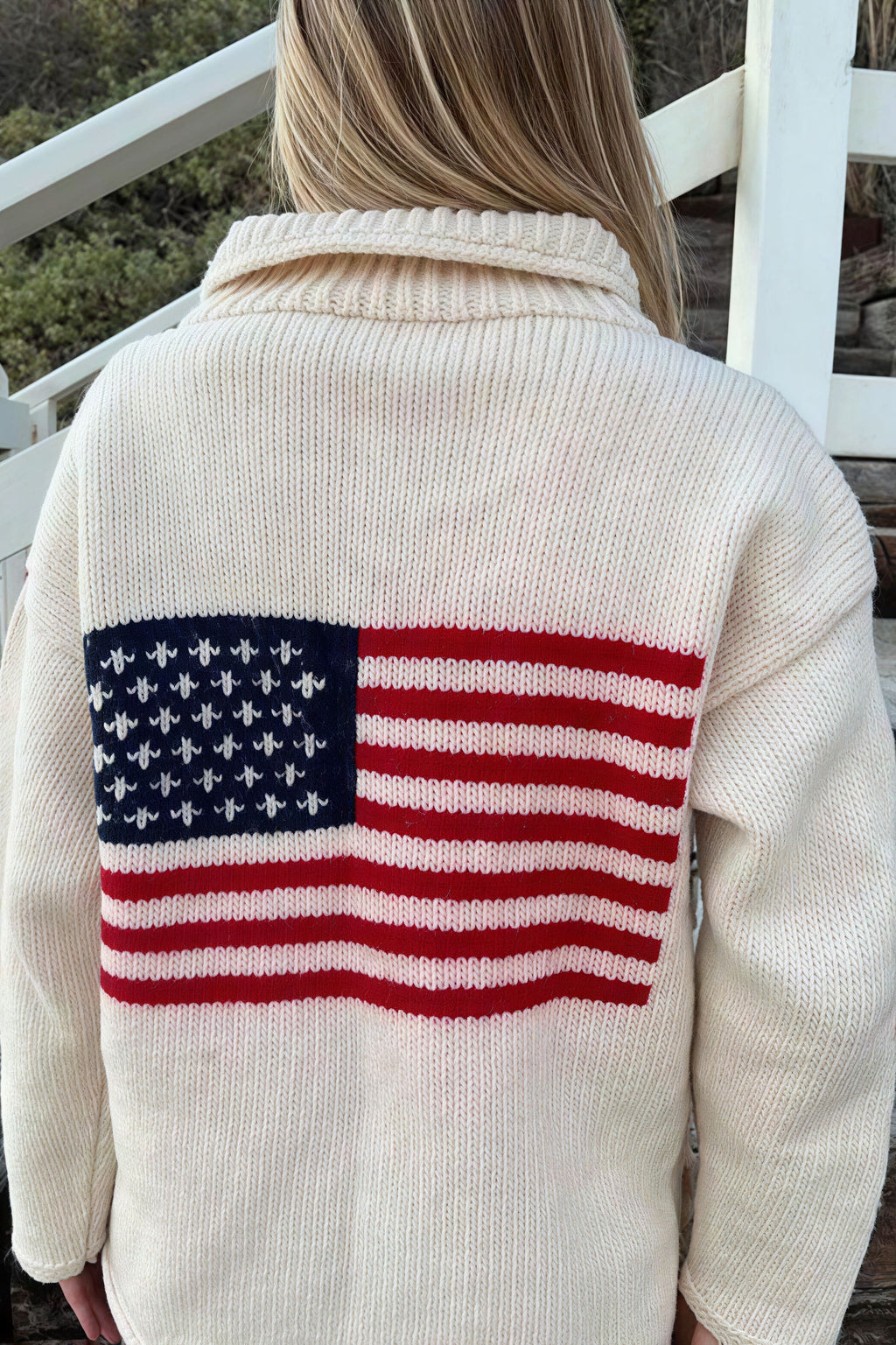 Warm Flag Print Stylish Knit Cardigan image 7