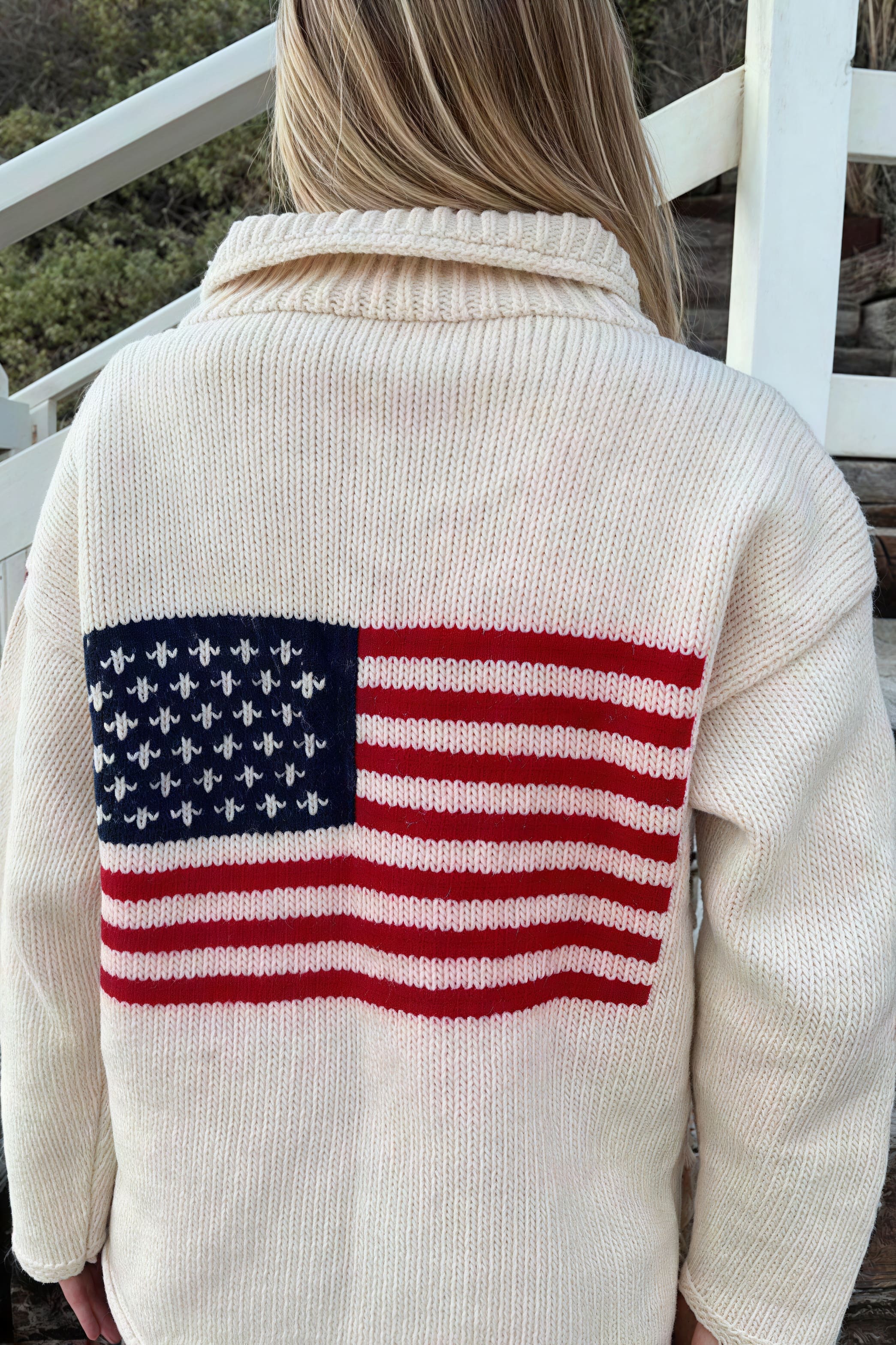 Warm Flag Print Stylish Knit Cardigan image 7