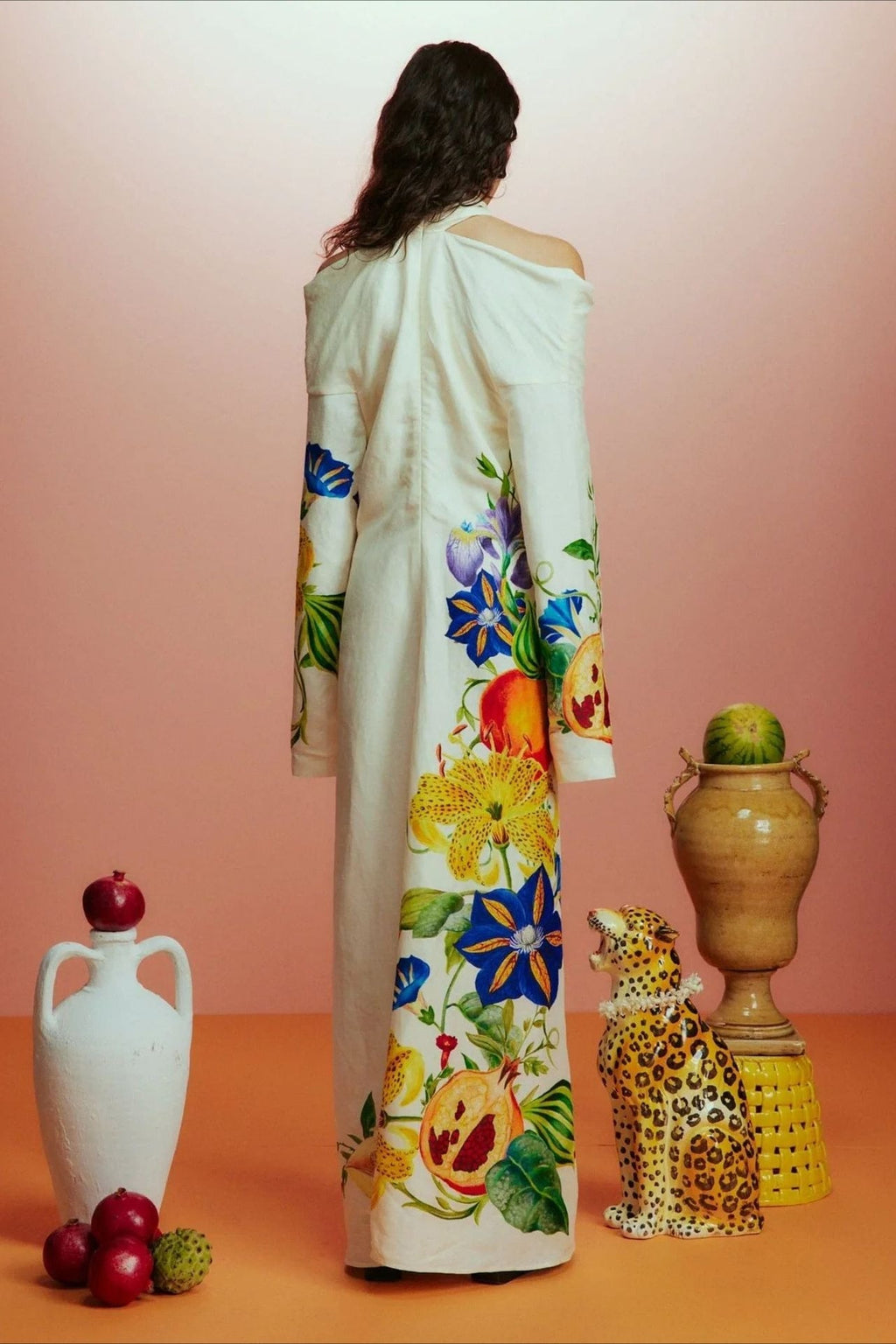 Elegant Floral Print Off Shoulder Maxi Dress image 3