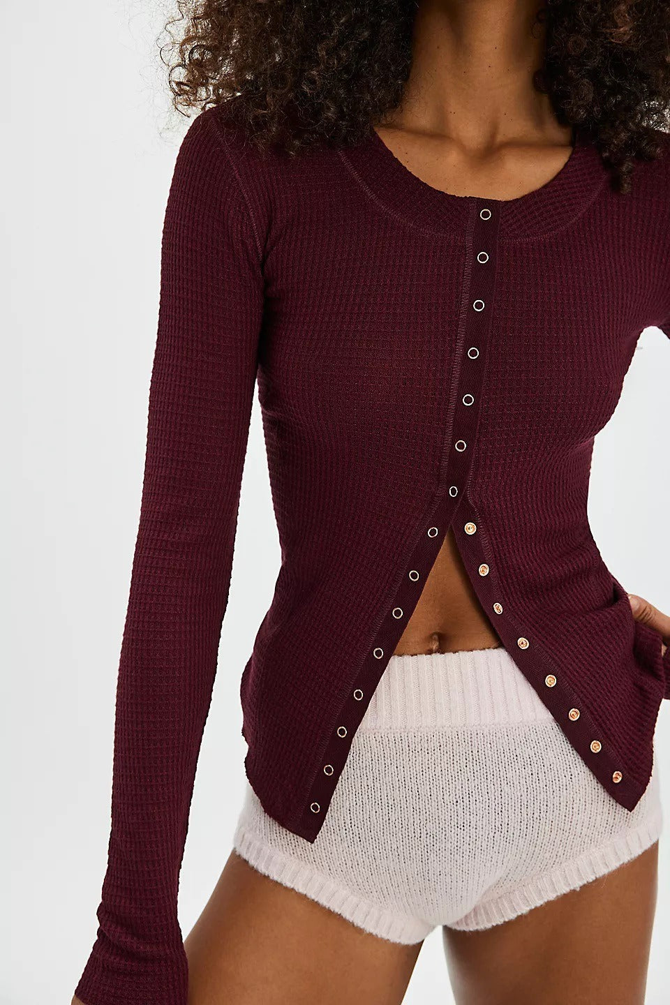 Solid Single-Button Fitted Long-Sleeve Knit Cardigan image 14