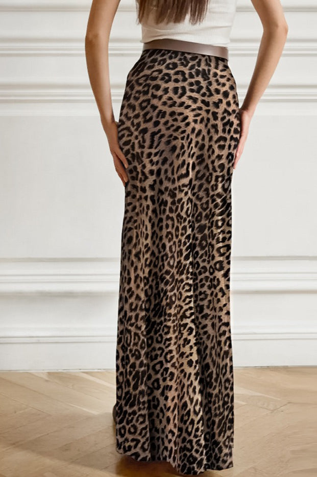 Vintage Leopard Chiffon Mermaid Maxi Skirt image 2