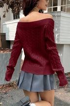 Edgy Long-Sleeve Knit Sweater image 12