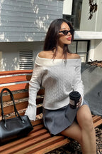 Edgy Long-Sleeve Knit Sweater image 1