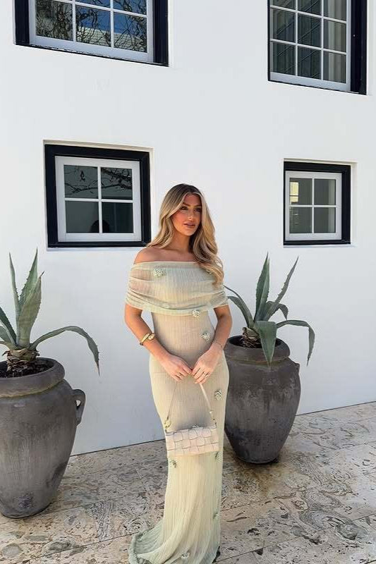 Off Shoulder Floral Maxi Dress image 4