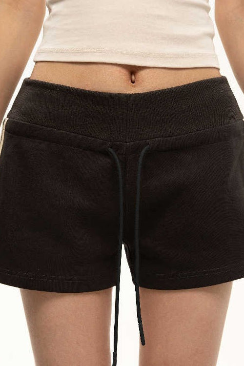 Retro Striped Drawstring Sports Shorts image 1