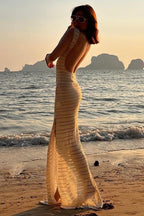 Round Neck Knit Tank Boho Dress image 3