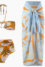 Fresh Print Long Skirt Three Piece Swim Set image 6