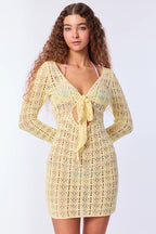 Sun Protection Hollow Tie Boho Dress image 4