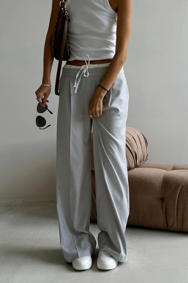 Tie Waist Two Piece Look Trousers Pants image 3