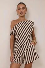 Off Shoulder Print Casual Two Piece Set image 4