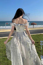 Spaghetti Strap Ruffled Floral Flowy Maxi Dress image 3