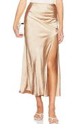 Elegant Satin Slit Bodycon Maxi Skirt image 1