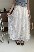 Relaxed Lace Vintage A Line Skirt image 2