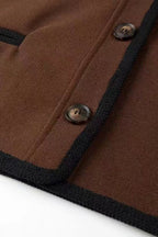 Wool Blend Colorblock Casual Coat image 5