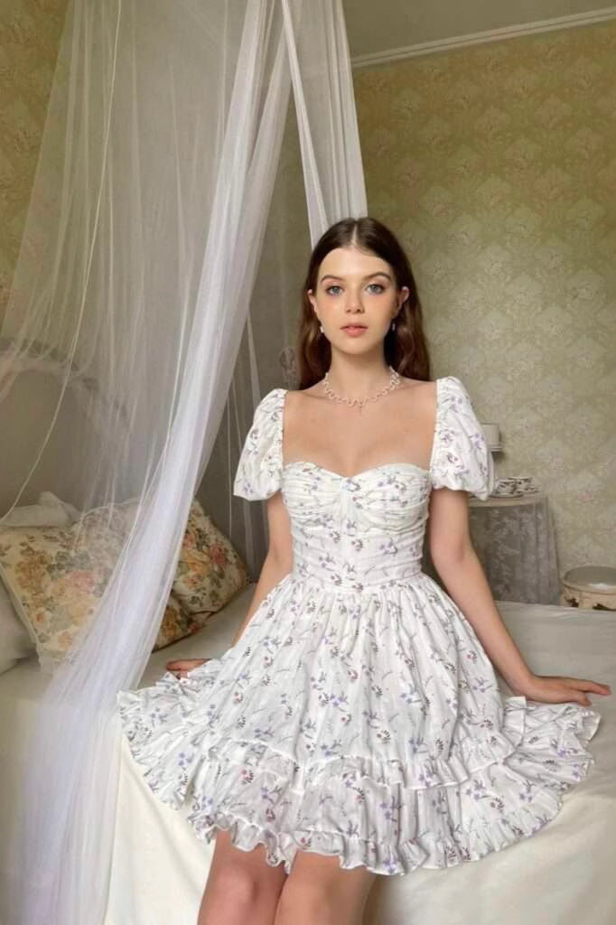 Floral Ruched Waist Mini Dress image 3