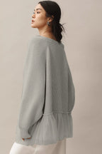 Ruffled Tulle Knit Long-Sleeve Cardigan image 9