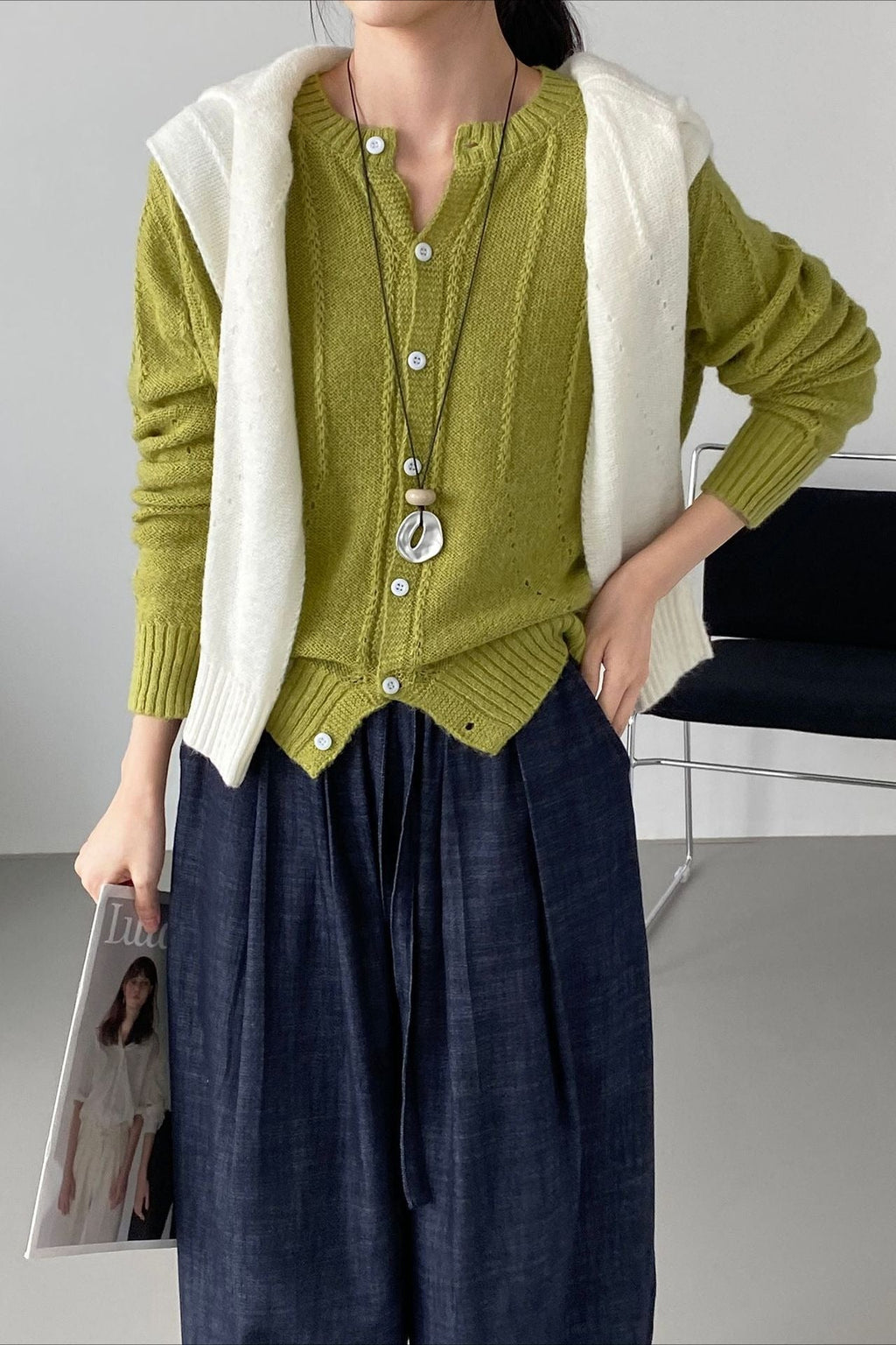 Atmospheric Wool Knit Cardigan image 4