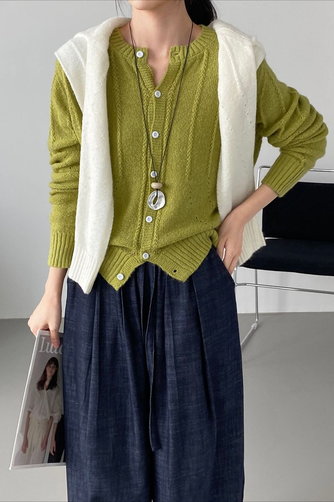 Atmospheric Wool Knit Cardigan image 4