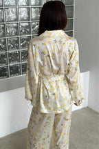 Floral Long Sleeve Cardigan Pants Loungewear Two Piece Set image 3