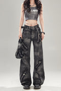 Black Vintage High Waisted Denim Jeans image 1
