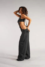 Low Rise Wide Leg Overall Jeans image 9