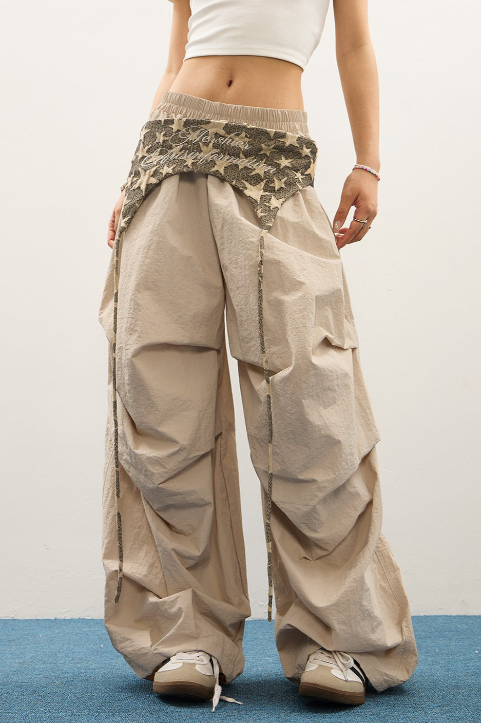 Layered Star Print Loose Cargo Pants image 3