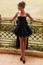 Sexy Strapless Backless Big Bow Formal Mini Dress image 3