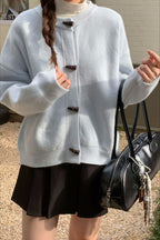 Retro Toggle-Button Loose Short Knit Cardigan image 10