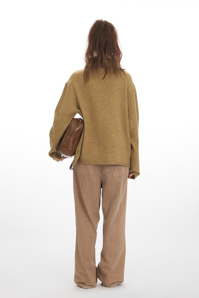 Vintage Cozy High Neck Loose Fit Sweater image 5