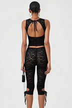 Sexy Cutout Lace Tie Two Piece Set image 5
