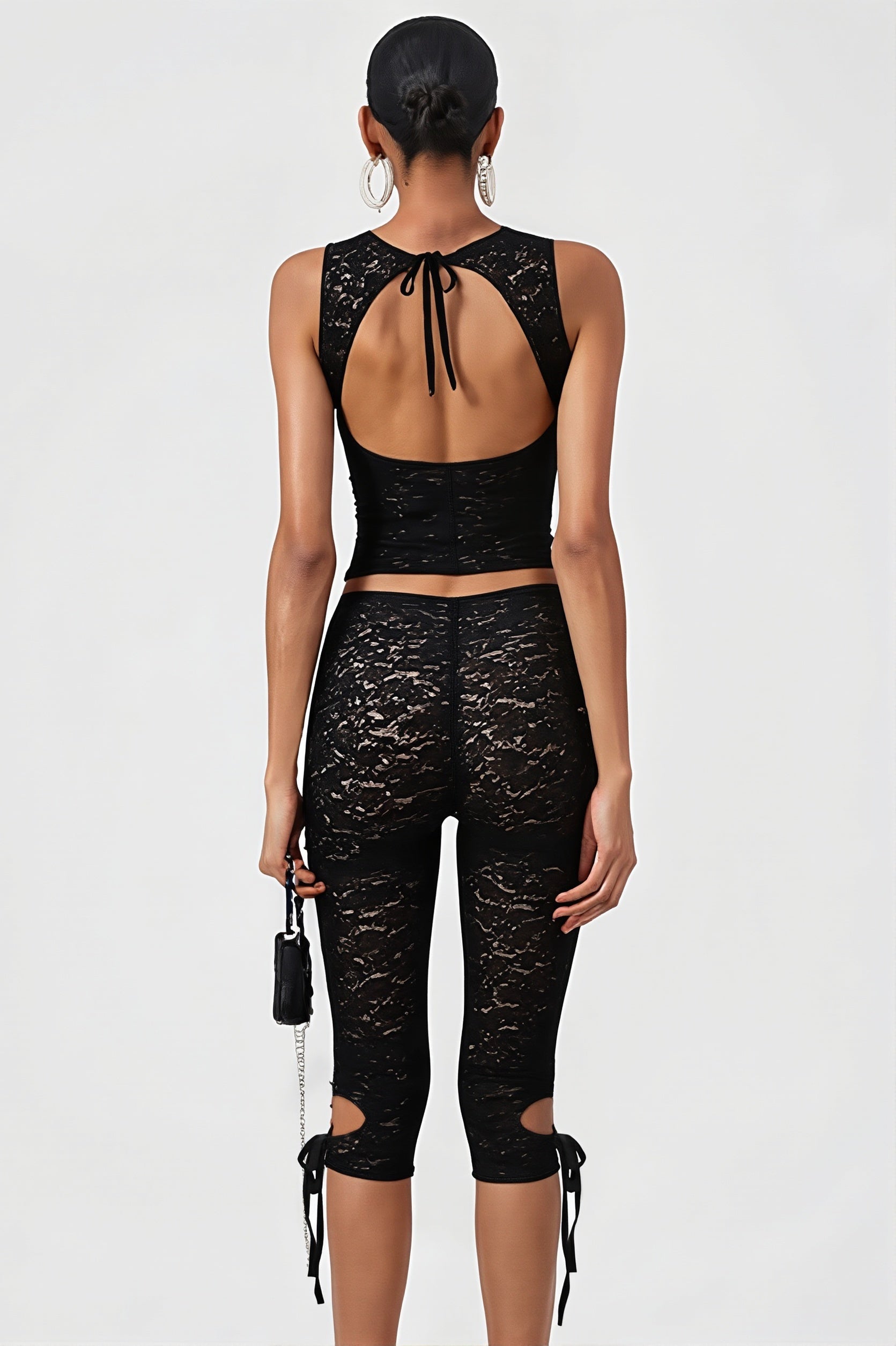 Sexy Cutout Lace Tie Two Piece Set image 5