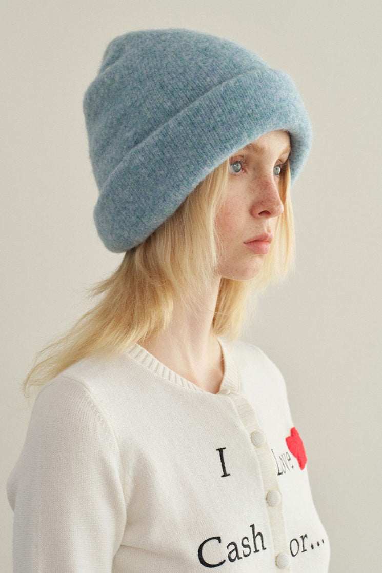 Solid Color Wool Blend Double Layer Seamless Thick Knitted Hat image 5