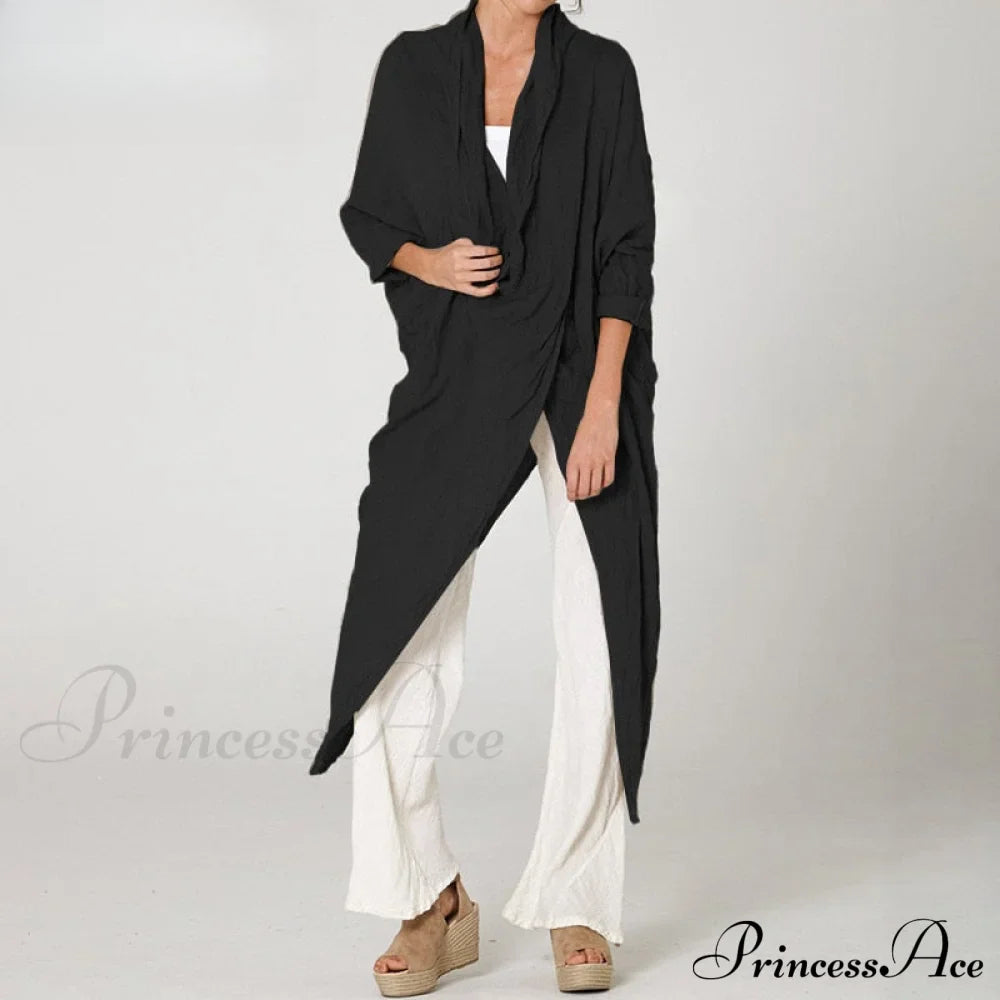 Solid Asymmetrical Cowl Neck Blouse image 7