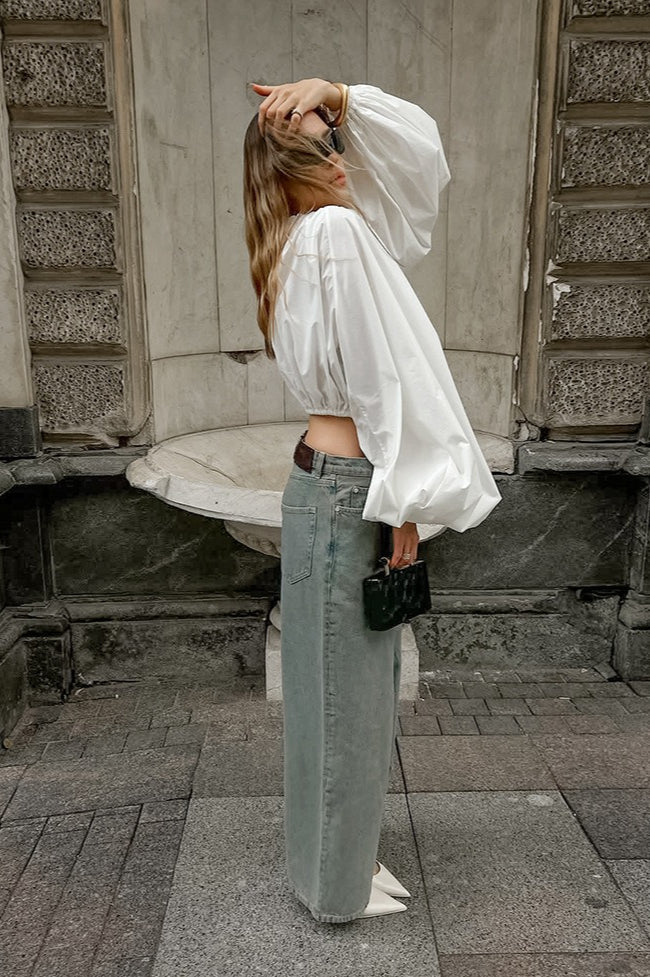 Sleek Drawstring Tie Waist Round Neck Blouse image 3