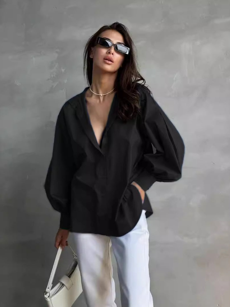 Loose Lantern Sleeve Blouse image 3