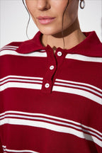 Relaxed Collared Striped Long Sleeve Blouse image 9
