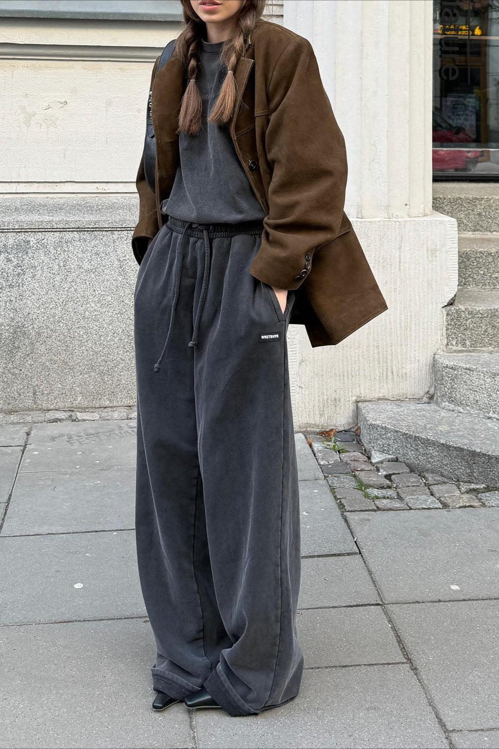 Retro Suede Solid Notch Collar Coat image 5