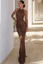 Halter Neck Bodycon Maxi Sweater Dress image 3