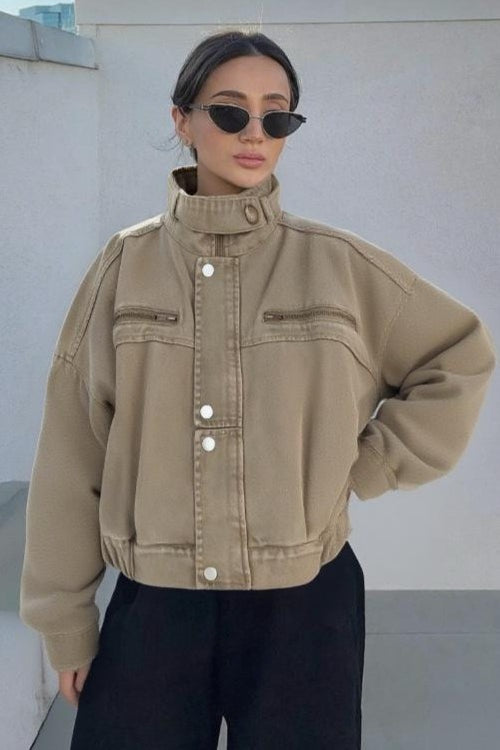 Denim Workwear Cropped Jacket image 2