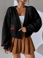 Embroidered Open Front Cardigan image 5