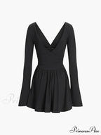Effortless Plunge Graceful Skater Short Dress image 5